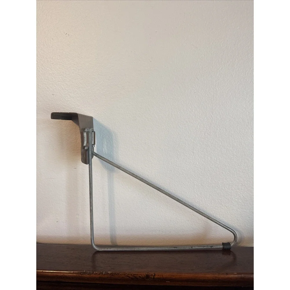 2- Vintage Over The Door Hanger Curved Straight Retro Metal